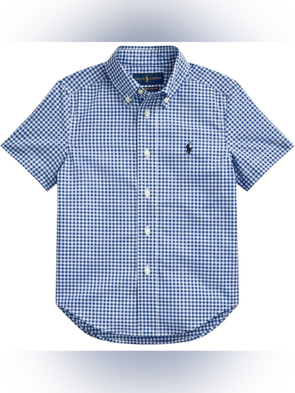 RALPH LAUREN Baby Boy Gingham Cotton Poplin Short Sleeve Shirt - 24M